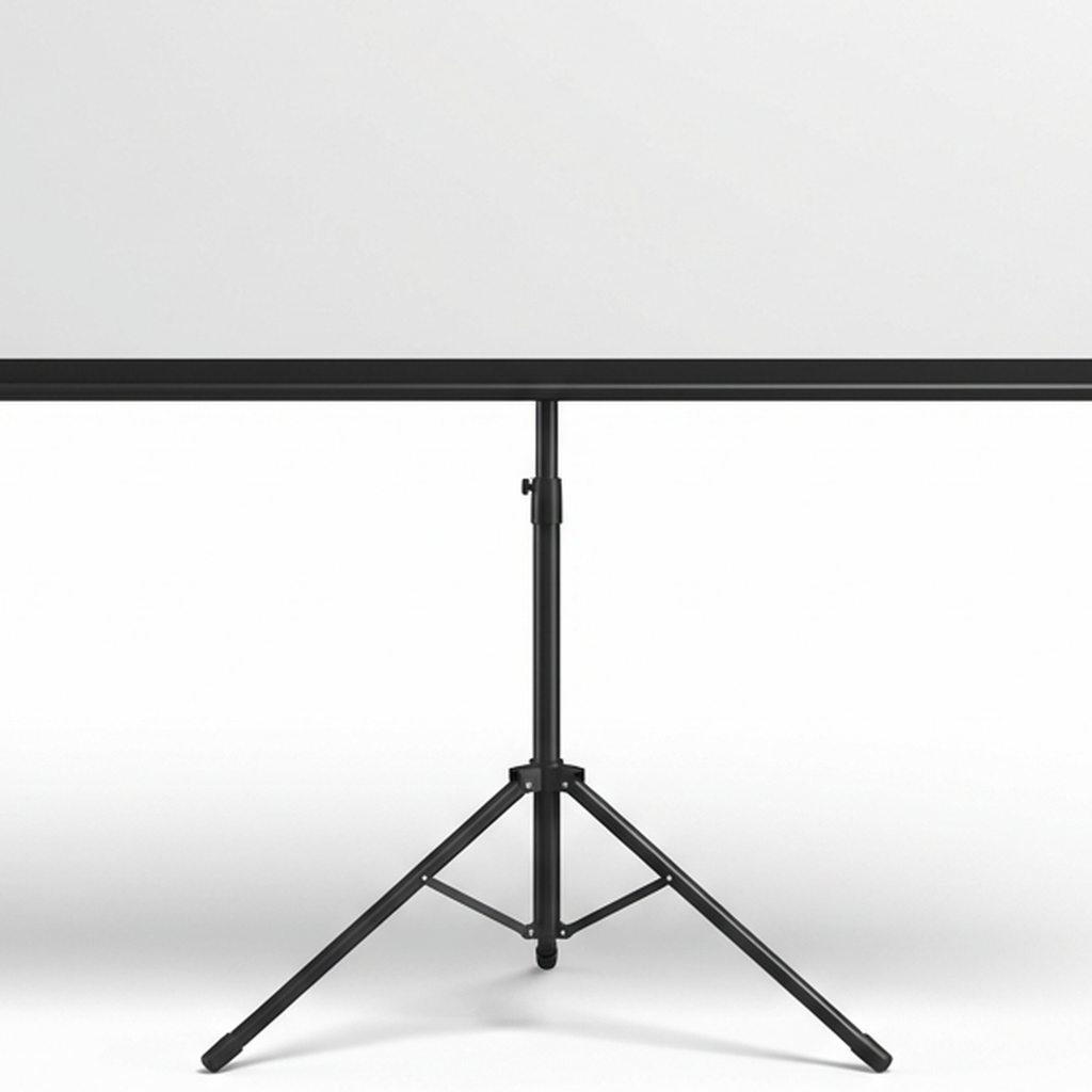100 inch tripod projector screen stand detail on light background